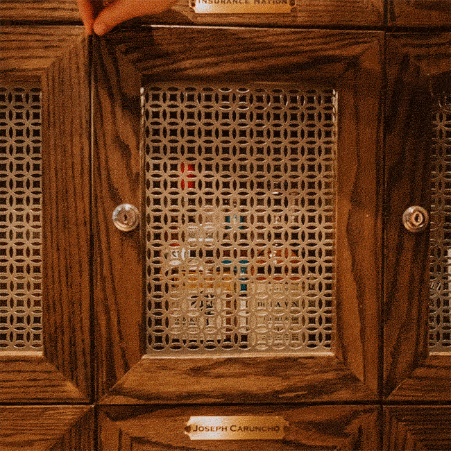 Whiskey lockers and bar at JohnMartin's