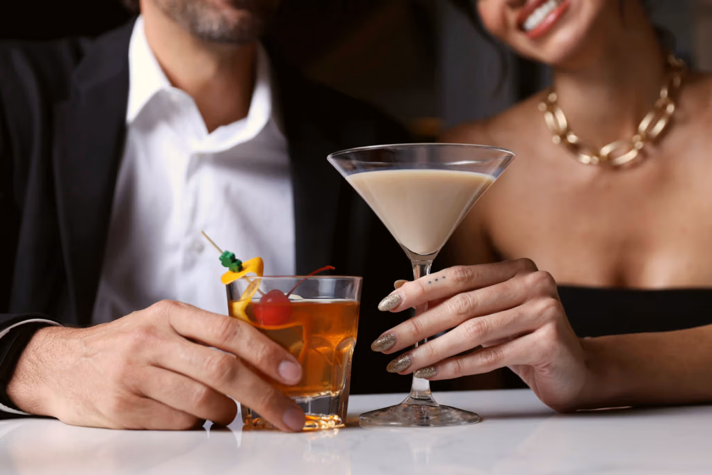 Close up of cocktails