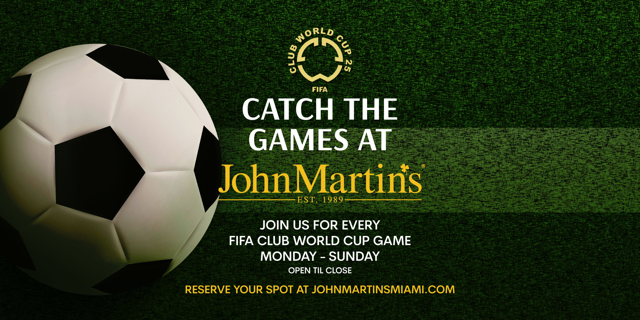 Catch All FIFA Club World Cup Games at JohnMartin's