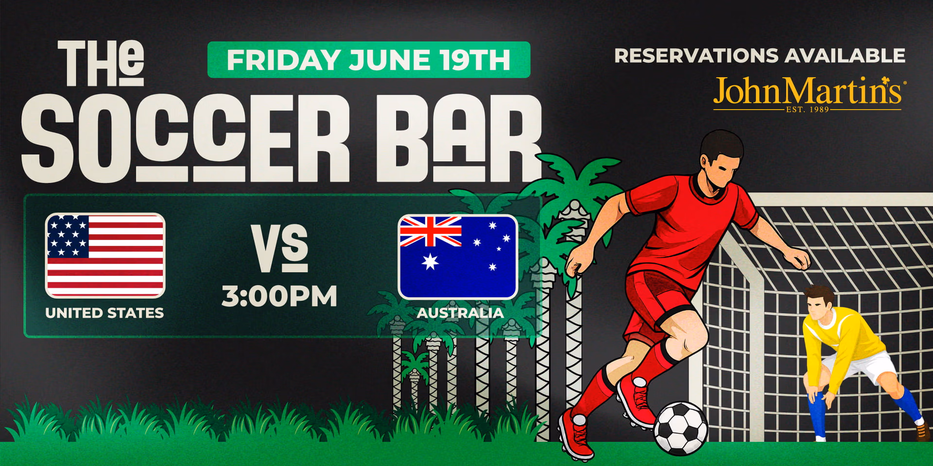 FIFA USA vs Australia event flyer